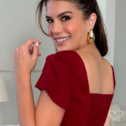 Brinco Hailey Gota Grande Folheado a Ouro 18k Piuka