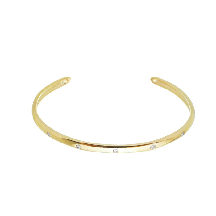 Bracelete Mariana Liso Zircônias Folheado a Ouro 18k Piuka