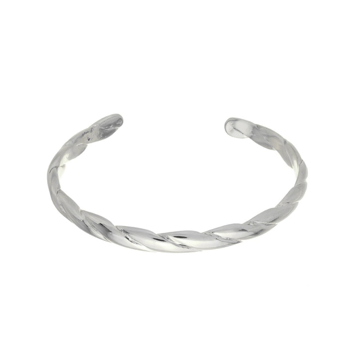 Bracelete Rebeca Trançado Folheado em Ródio Branco Piuka