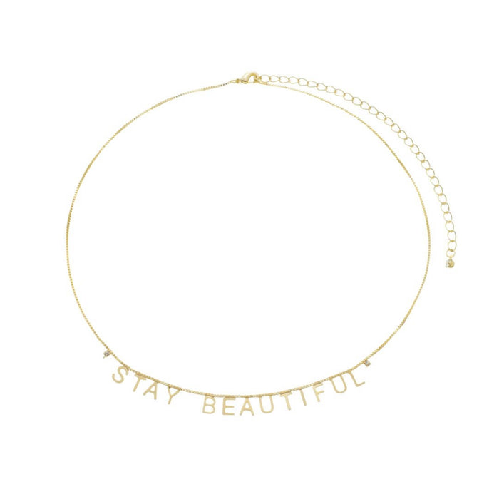 Colar Stay Beautiful Zircônia Folheado a Ouro 18k