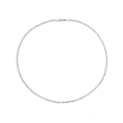 Colar Riviera Taylor Zircônias Folheado em Ródio Branco