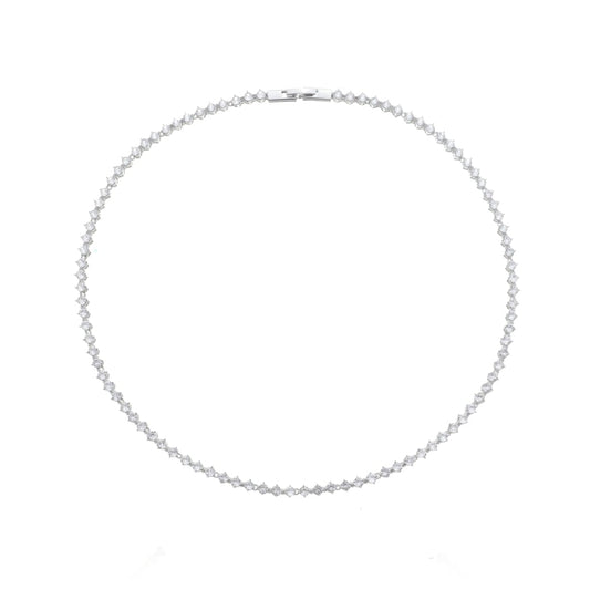 Colar Riviera Taylor Zircônias Folheado em Ródio Branco