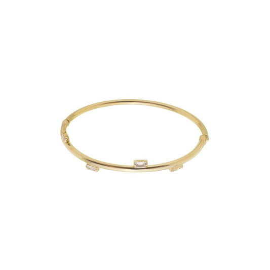 Bracelete July Zircônias Baguete Folheado a Ouro 18k
