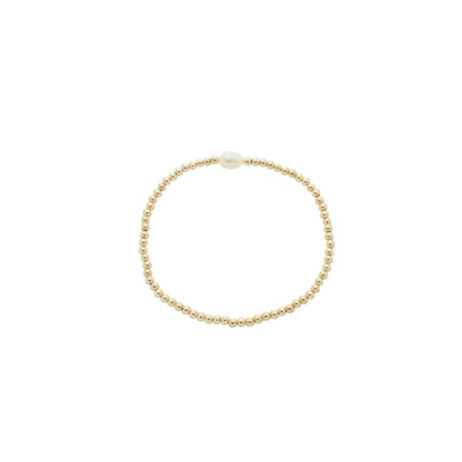 Pulseira Kel Bolinhas Pérola de Água Doce Folheada Ouro 18k