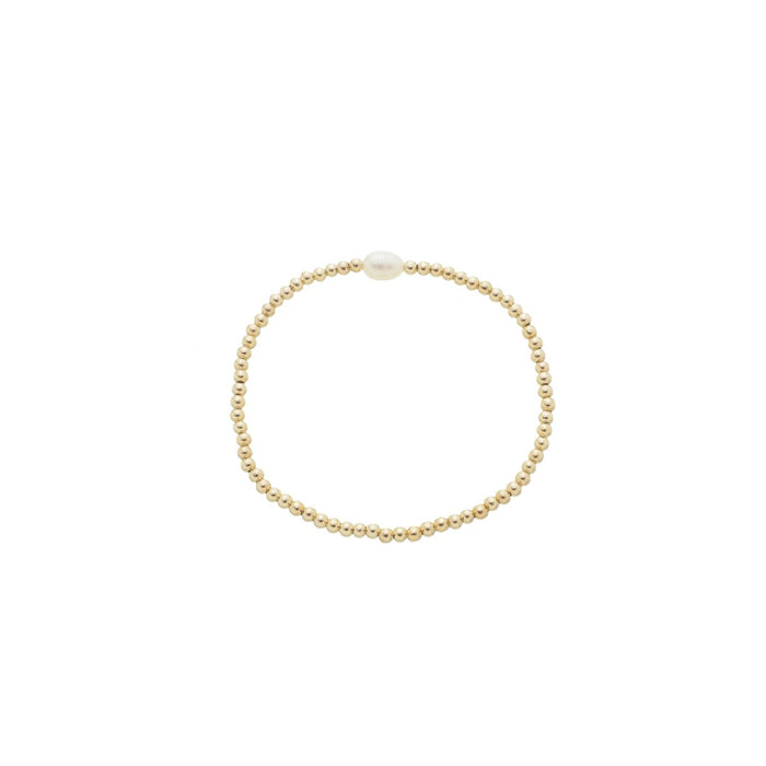 Pulseira Kel Bolinhas Pérola de Água Doce Folheada Ouro 18k