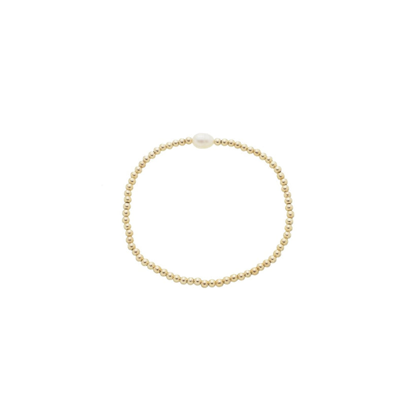 Pulseira Kel Bolinhas Pérola de Água Doce Folheada Ouro 18k