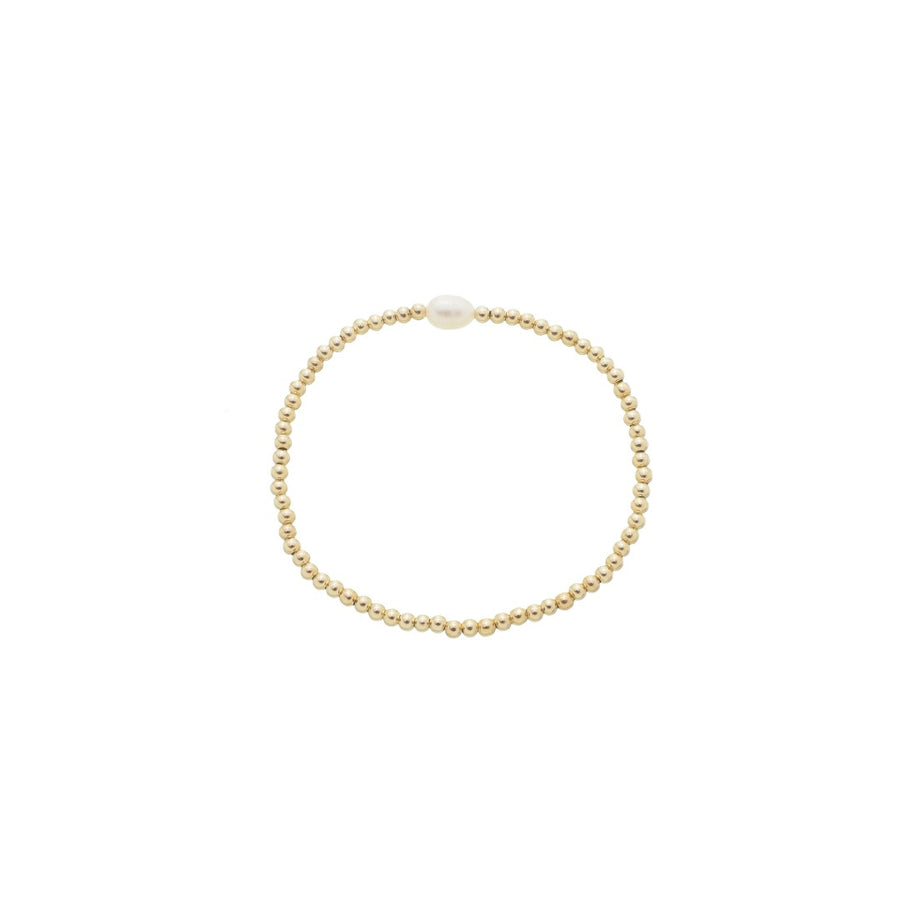 Pulseira Kel Bolinhas Pérola de Água Doce Folheada Ouro 18k