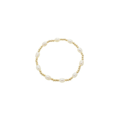 Pulseira Liz Pérolas de Água Doce Bolinhas Folheada a Ouro 18k