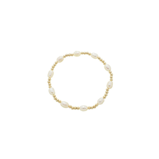 Pulseira Liz Pérolas de Água Doce Bolinhas Folheada a Ouro 18k