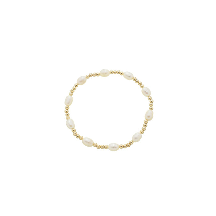 Pulseira Liz Pérolas de Água Doce Bolinhas Folheada a Ouro 18k