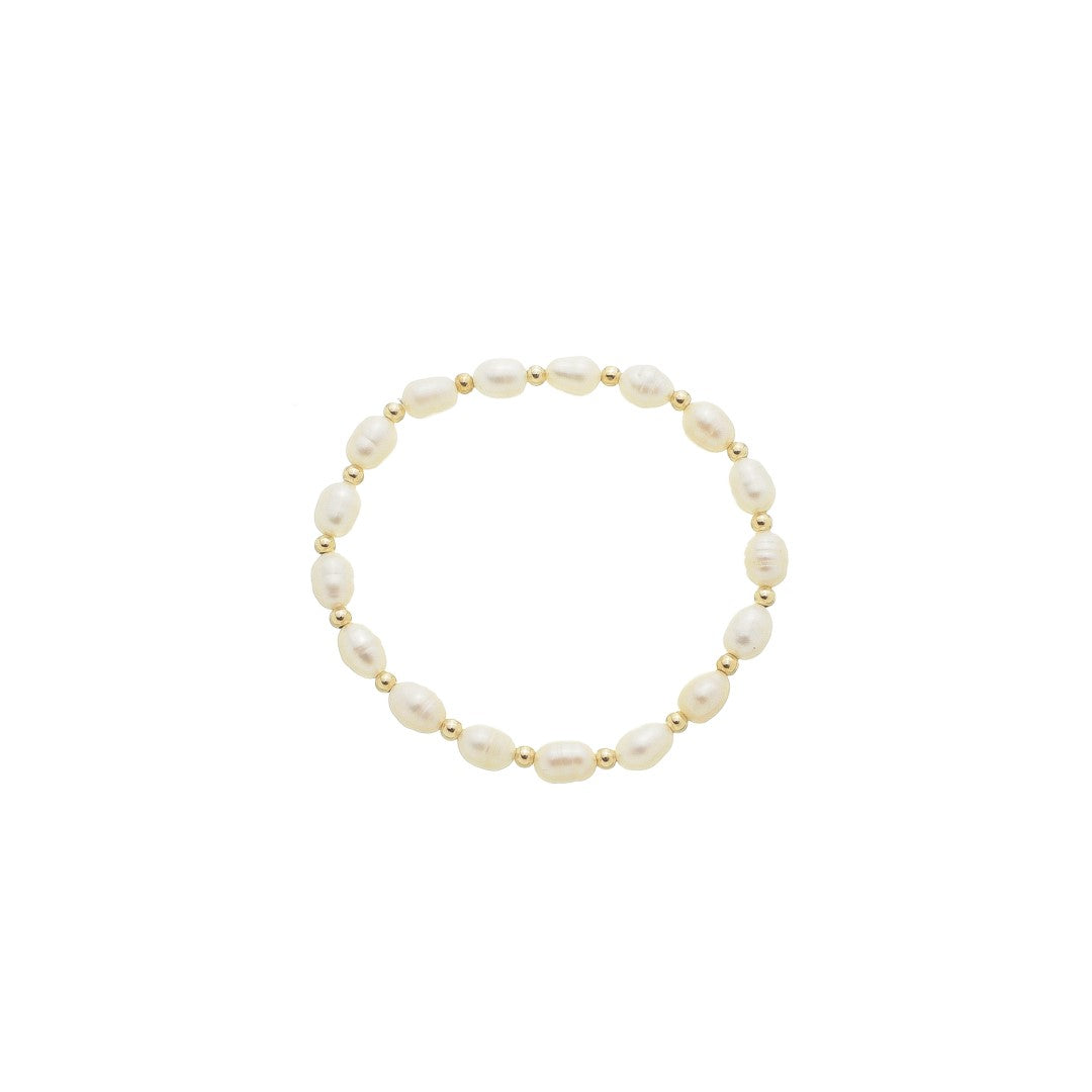 Pulseira Cris Pérolas de Água Doce Folheada a Ouro 18k