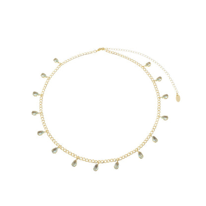 Choker Princess Fe Gota Zircônia Acqua Folheada a Ouro 18k