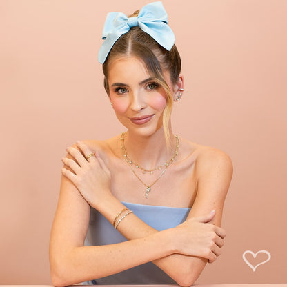 Choker Princess Fe Gota Zircônia Acqua Folheada a Ouro 18k