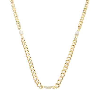 Choker Cecília Elos Pérolas Folheado a Ouro 18k
