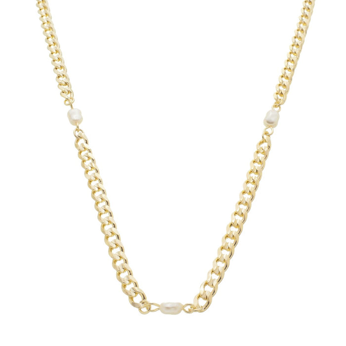 Choker Cecília Elos Pérolas Folheado a Ouro 18k