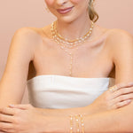 Choker Cecília Elos Pérolas Folheado a Ouro 18k