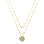 Colar Duas Voltas Jade Ponto de Luz Zircônia Acqua Folheado a Ouro 18k