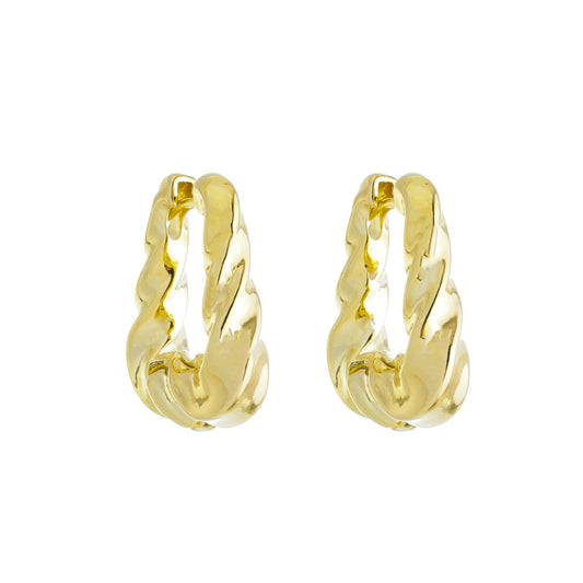 Brinco de Argola Torcida Stella M Folheado a Ouro 18k Piuka