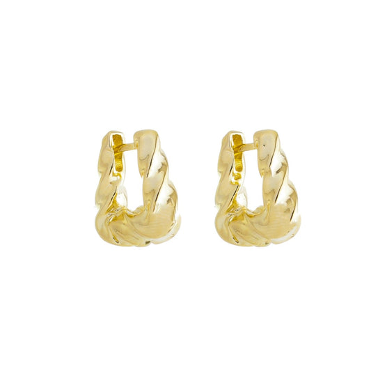 Brinco de Argola Torcida Stella P Folheado a Ouro 18k Piuka