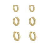 Trio de Brincos Argolinha Josi Folheado a Ouro 18k