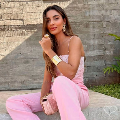 Anel Ajustavel Silvia Botão Dourado