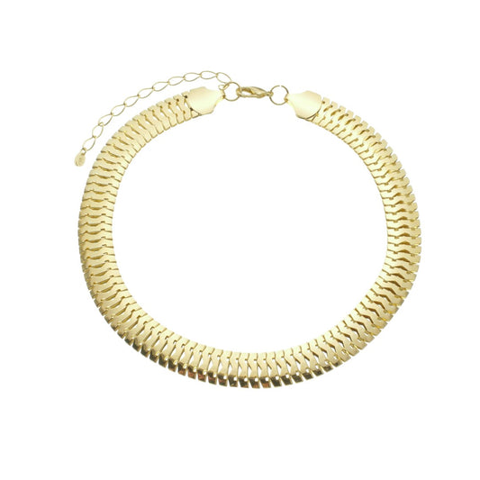 Choker Luiza Malha Escamas Folheada a Ouro 18k