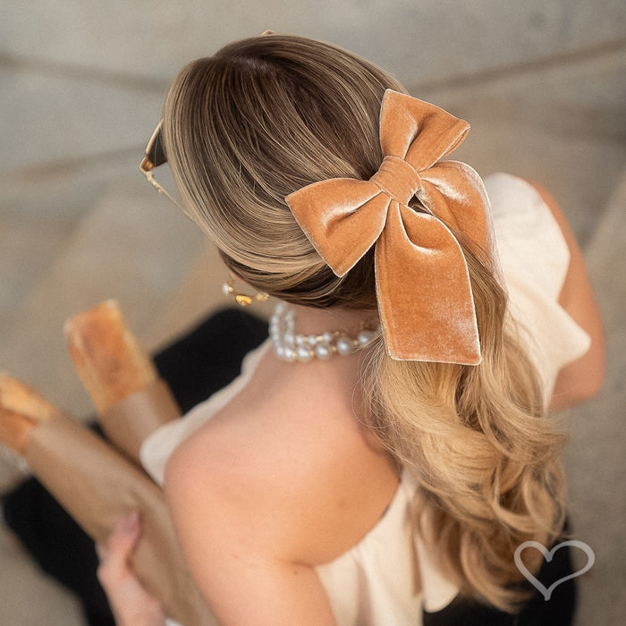 Laço de Cabelo Nat Veludo Alemão Camel