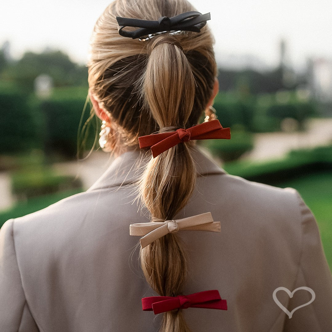 Laço de Cabelo Sofia Nó Crepe Acetinado Caramelo