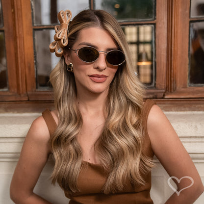 Laço de Cabelo Mari Veludo Alemão Camel