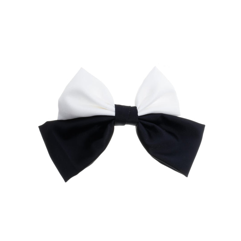 Laço de Cabelo Carol Crepe Acetinado Preto e Branco