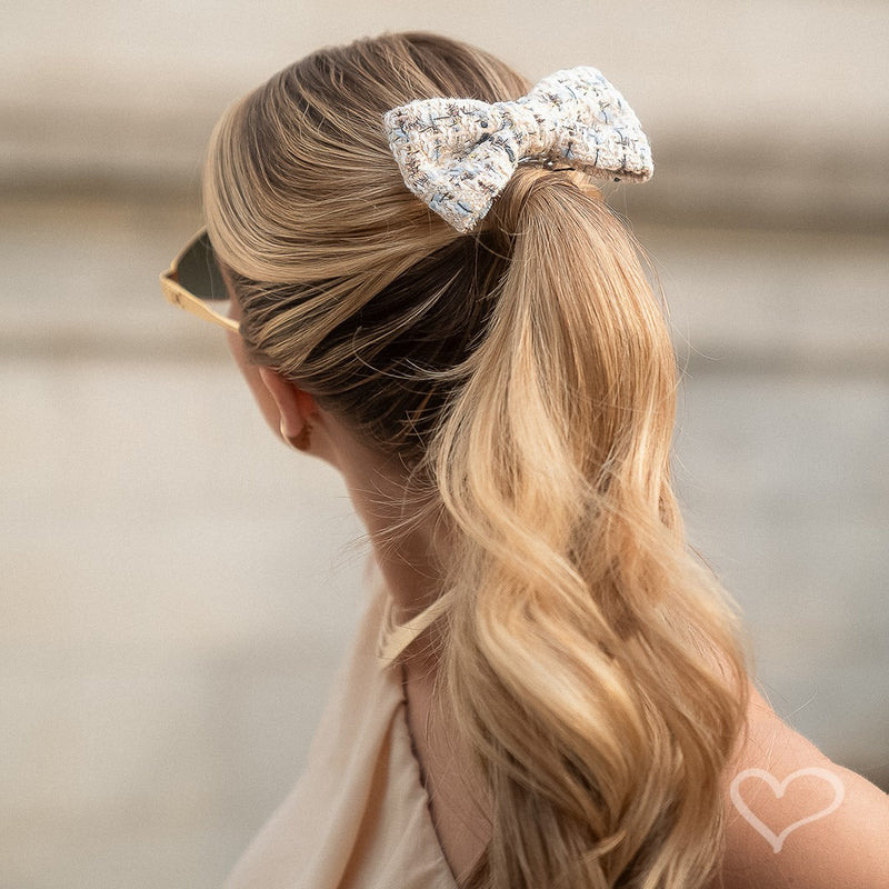 Laço de Cabelo Jessica Tweed Azul