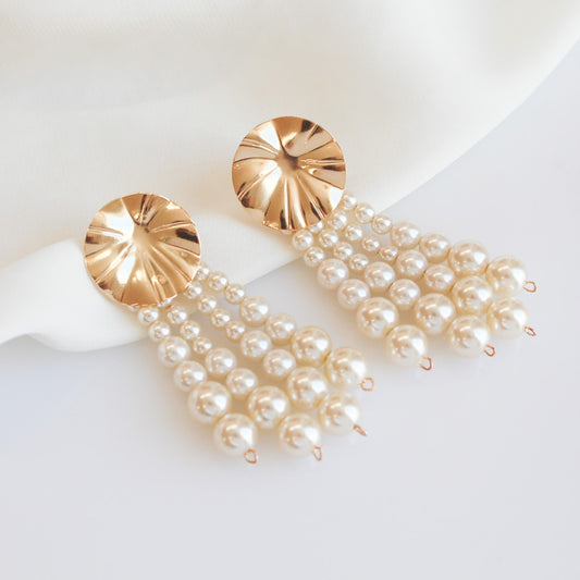 Brinco de Pérolas Ollivia Folheado a Ouro 18k