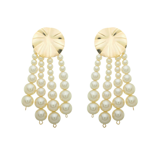 Brinco de Pérolas Ollivia Folheado a Ouro 18k