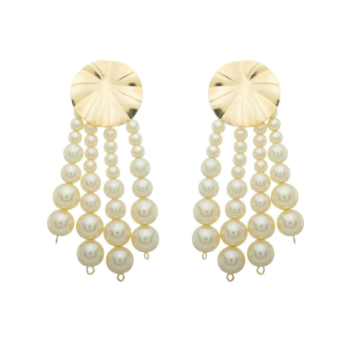 Brinco de Pérolas Ollivia Folheado a Ouro 18k