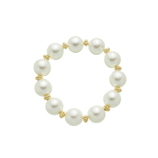 Pulseira de Pérolas Grande Beatrice Metal Folheado a Ouro 18k