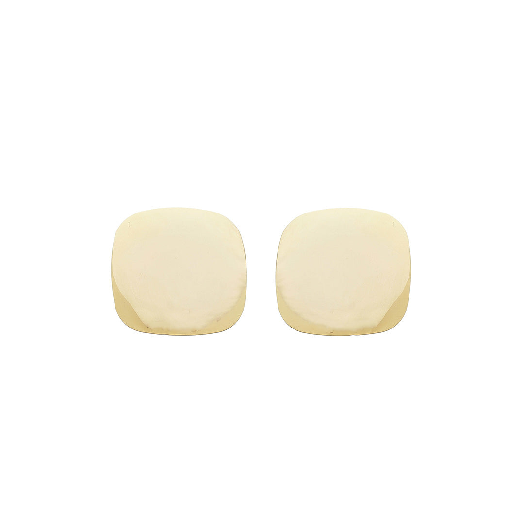 Brinco Botão Quadrado Melissa Folheado a Ouro 18k