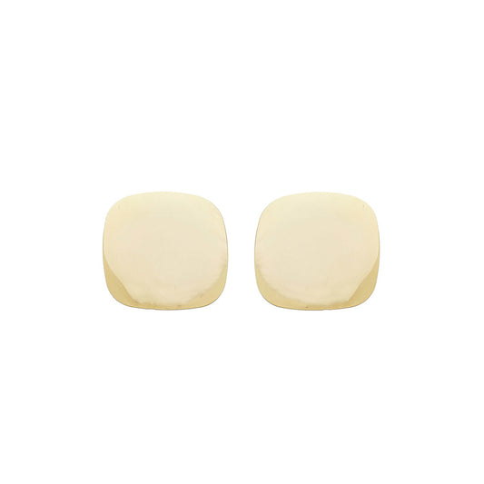 Brinco Botão Quadrado Melissa Folheado a Ouro 18k