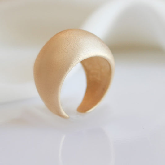 Anel Ajustável Yasmin Acetinado Folheado a Ouro 18k