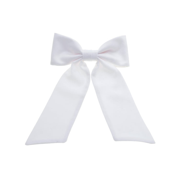 Laço de Cabelo Gabi com Flor Removivel Crepe Amanda Branco