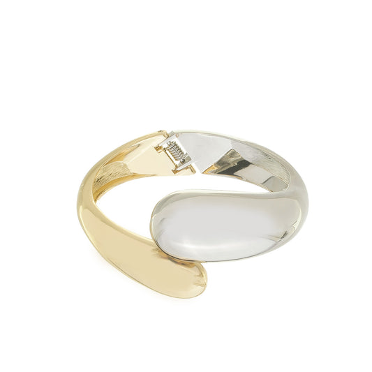 Bracelete Geométrico Maria Paula Dourado e Prata