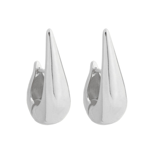 Brinco de Argola Vintage Glenda M Folheado em Ródio Branco