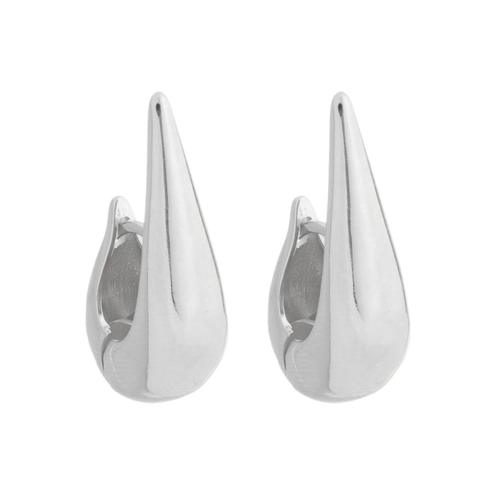 Brinco de Argola Vintage Glenda M Folheado em Ródio Branco