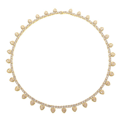 Colar Riviera Elisa Coração Zircônia Folheado a Ouro 18k