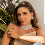 Brinco Karol Matelado Redondo Folheado a Ouro 18k