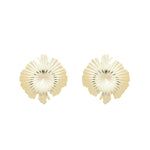 Brinco Isadora Matelado Flor Folheado a Ouro 18k