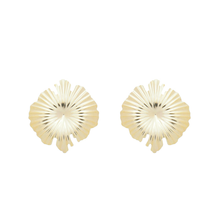 Brinco Isadora Matelado Flor Folheado a Ouro 18k