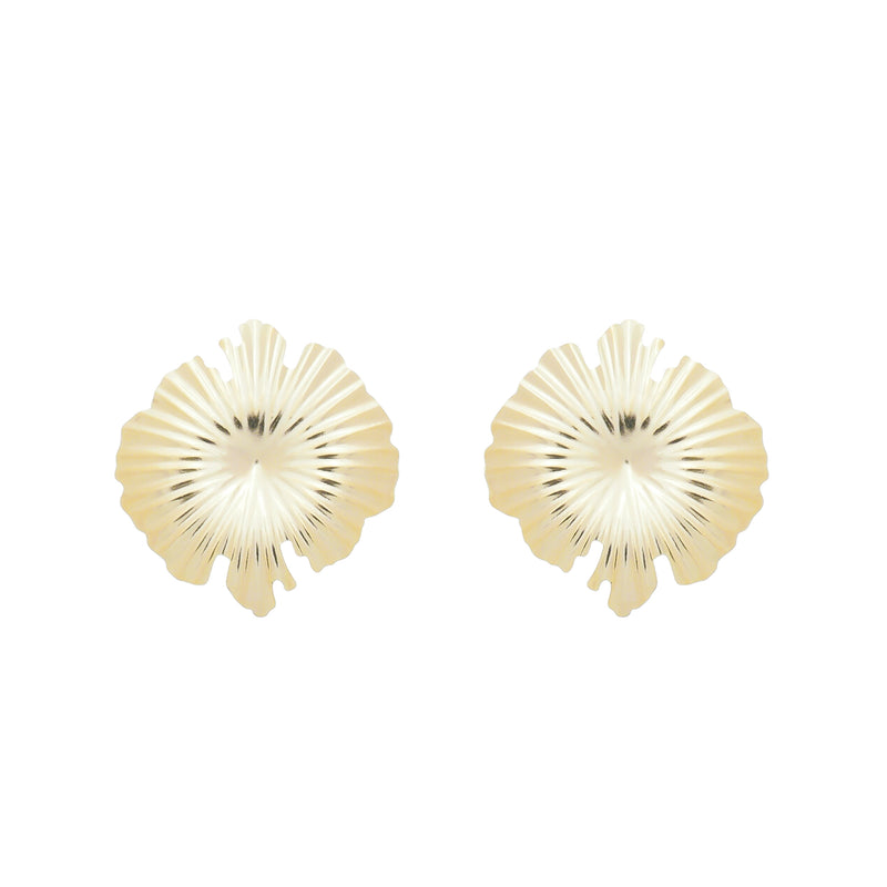 Brinco Isadora Matelado Flor Folheado a Ouro 18k