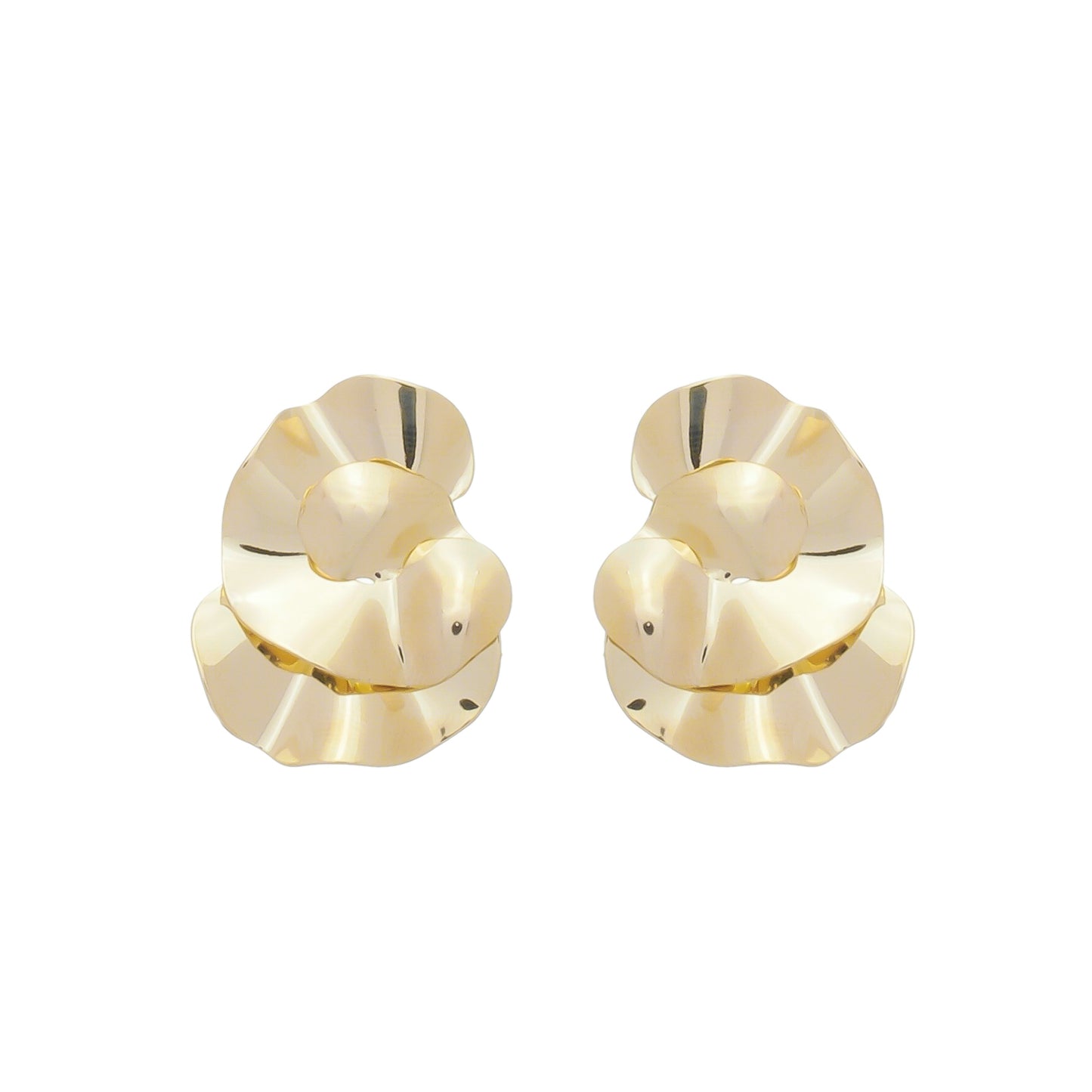Brinco Thais Matelado Redondo Folheado a Ouro 18k
