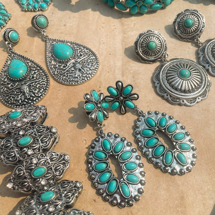Brinco Boho Nala Turqueza Prata