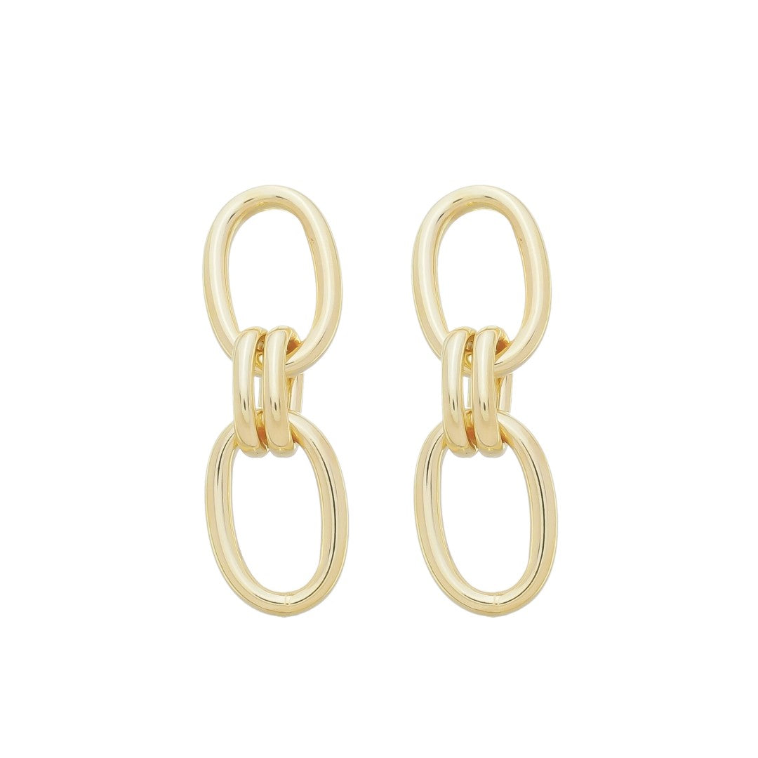 Brinco Clarice Elos Folheado a Ouro 18k
